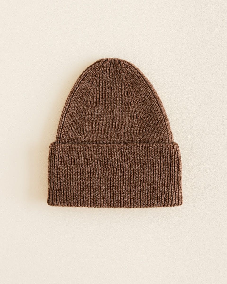 Hvid Thick Rib Beanie Fonzie - mocha: warm and soft! | Ziloen