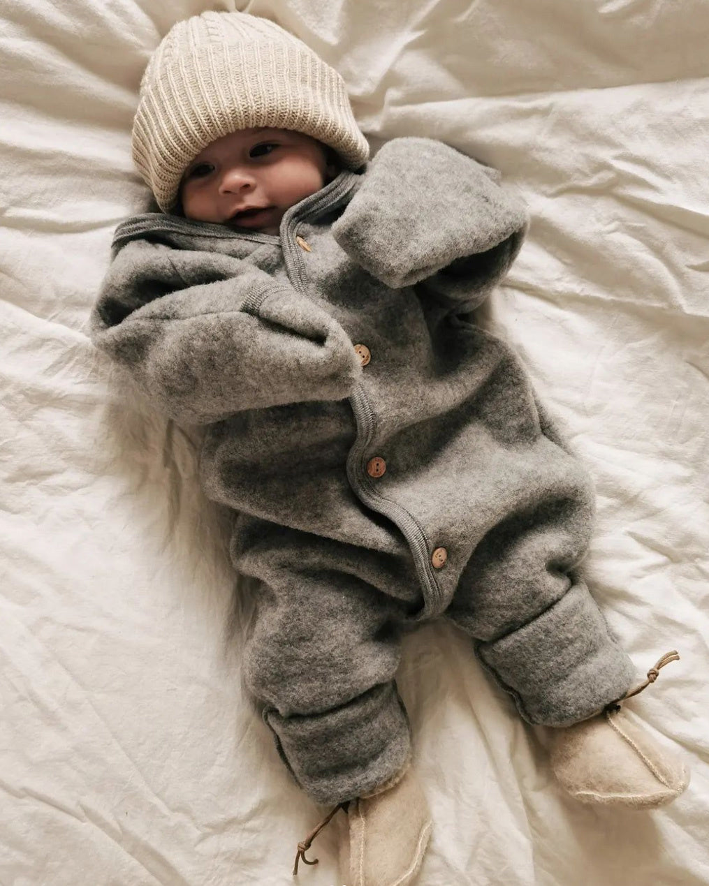 Engel Natur wool fleece overall - grey: so soft! | Ziloen