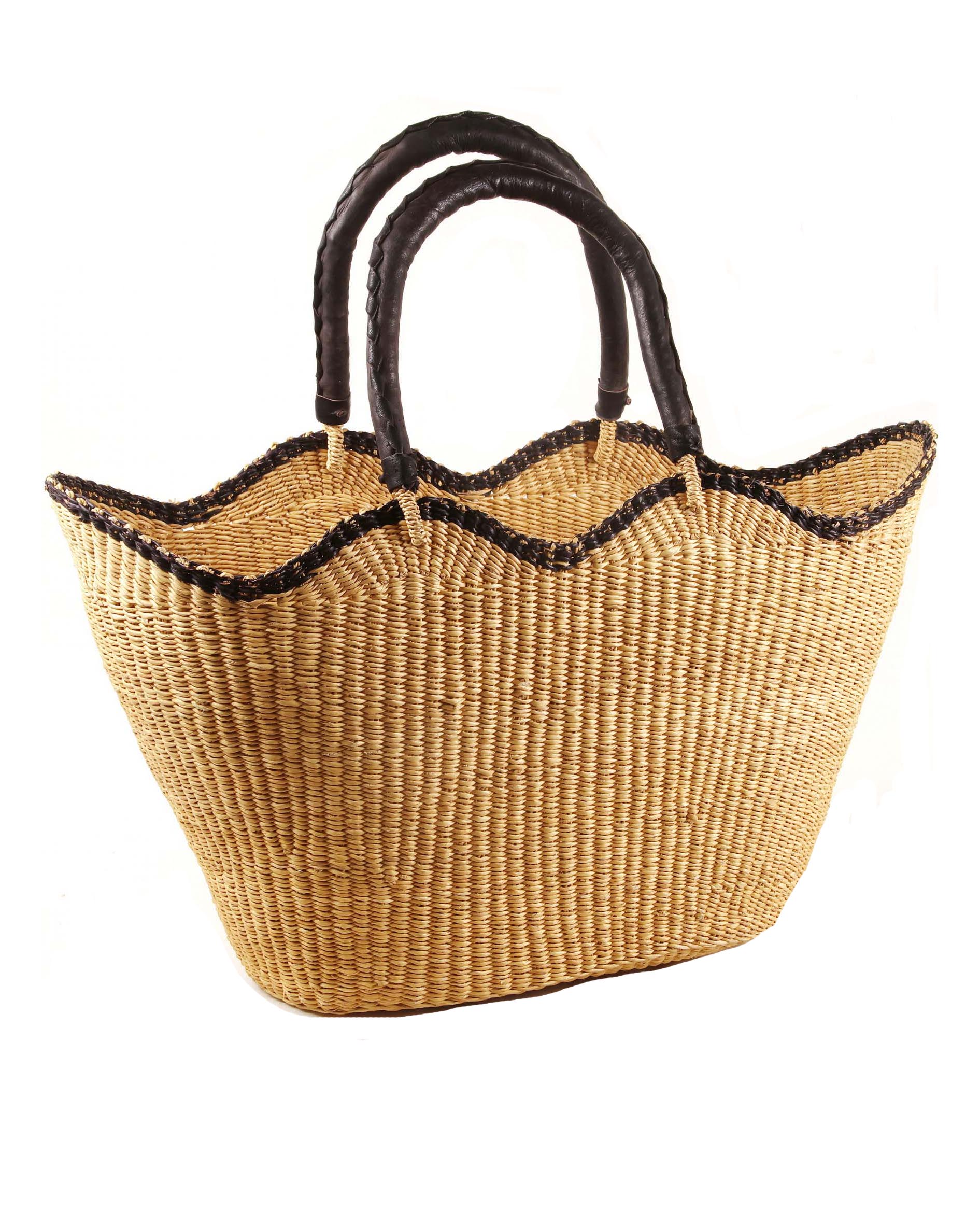 Handwoven Bolga basket oval 