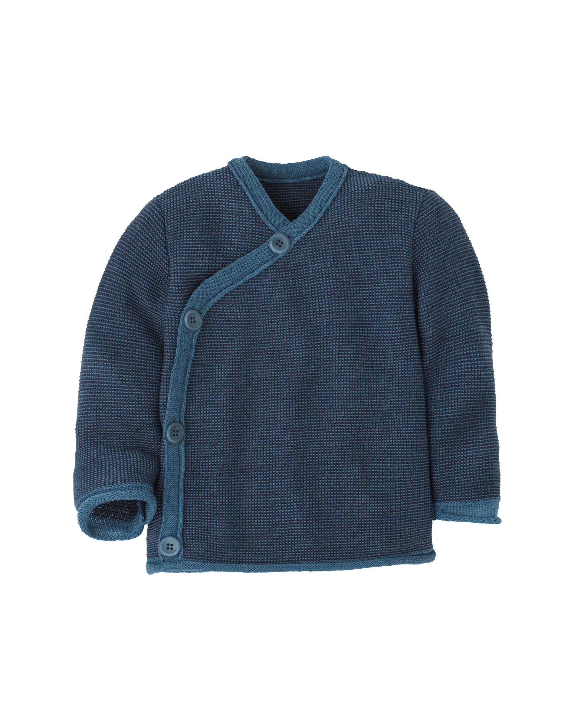 Wrap cardigan merino wool - dove blue/indigo 