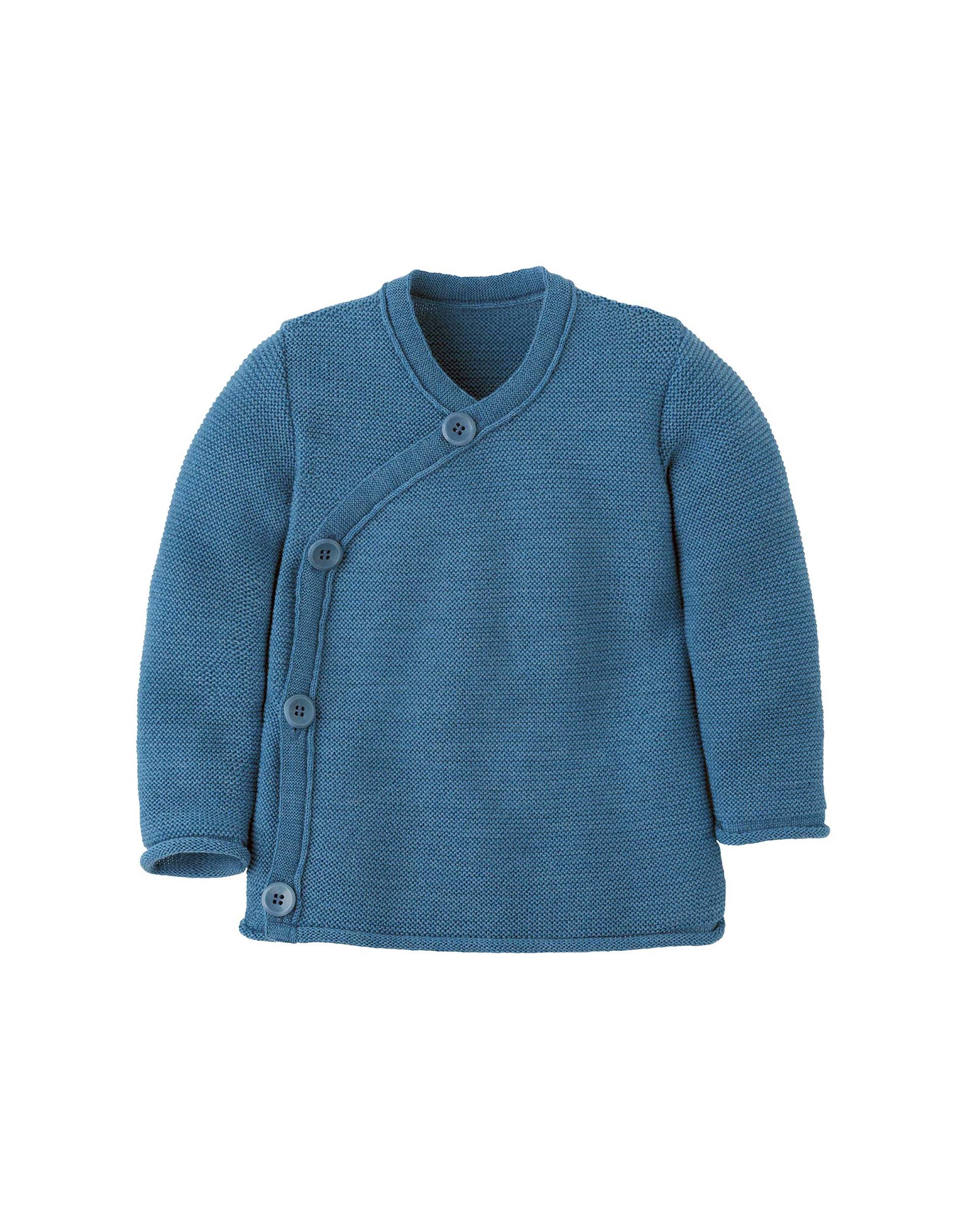 Baby wrap cardigan merino wool - dove blue