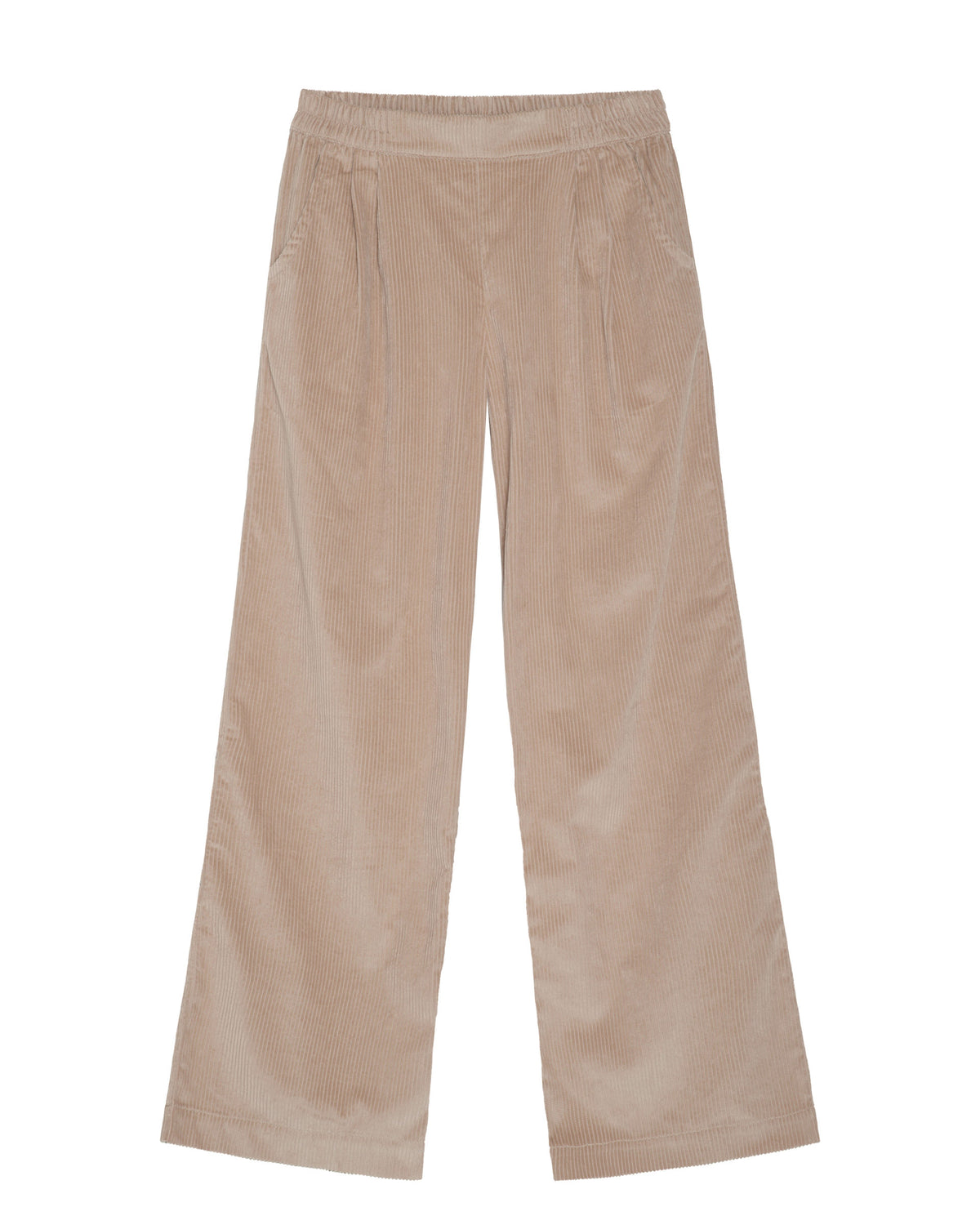 Women's corduroy pleat pants - sesame 