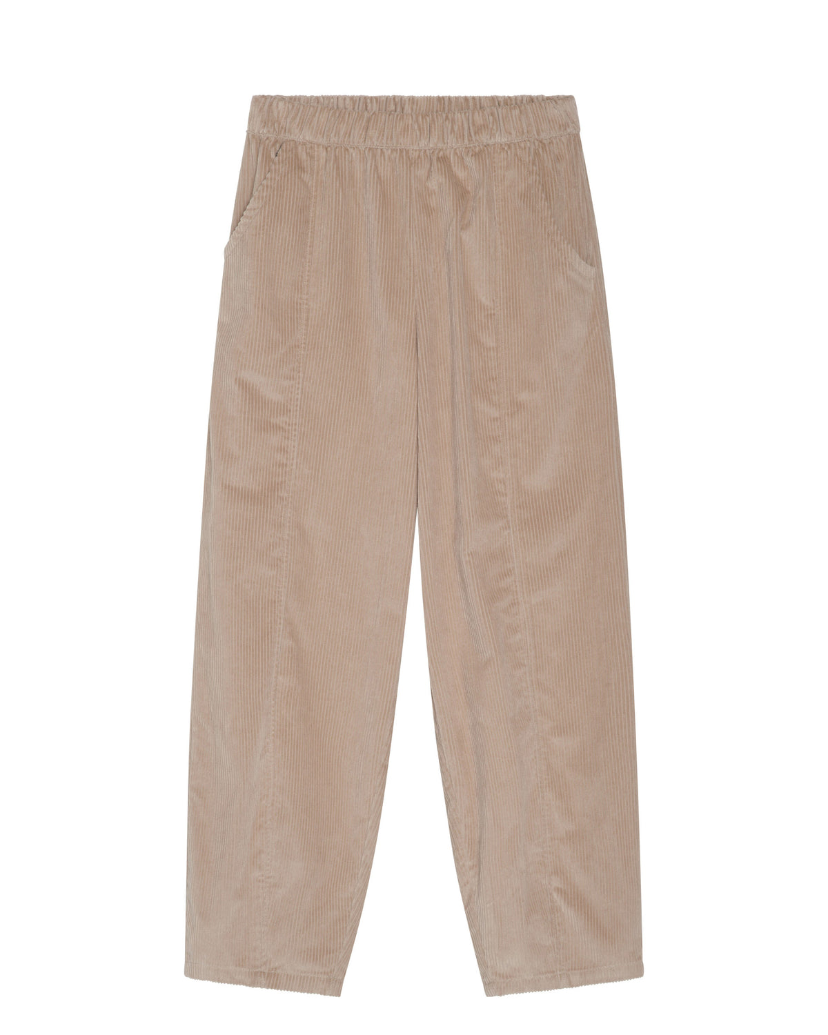 Women's corduroy barrel pants - sesame 