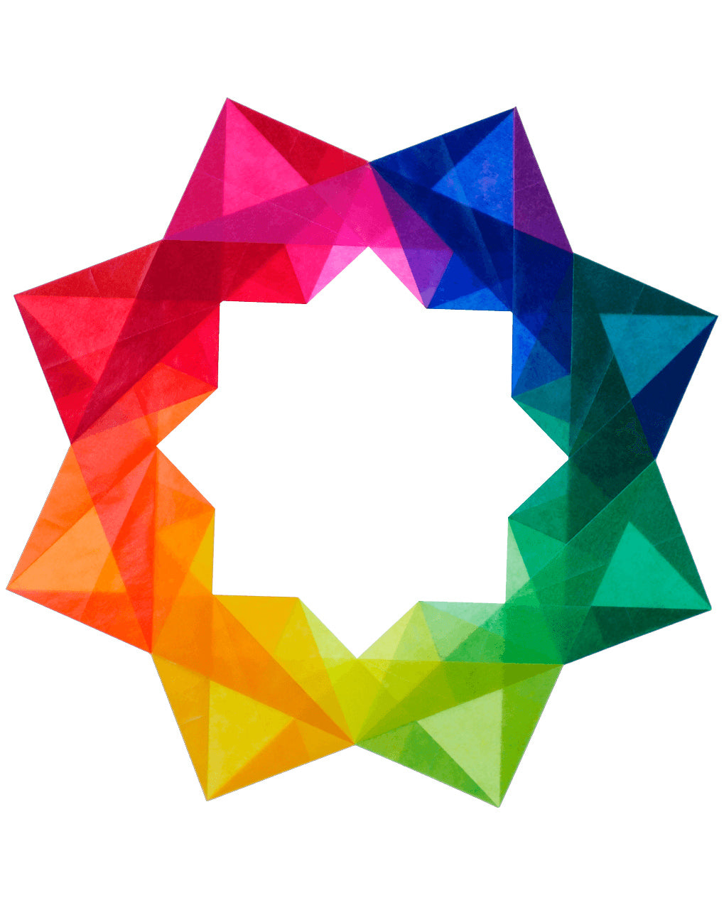 Folding set stars difficult - rainbow colours 