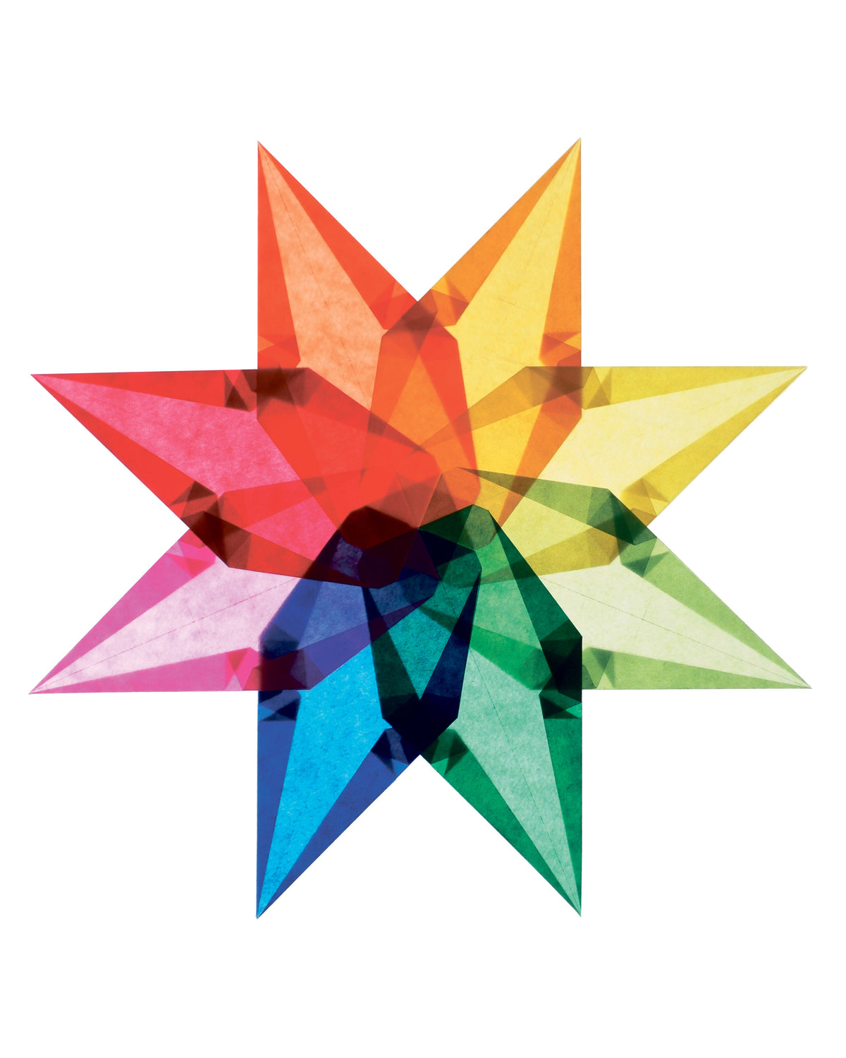 Folding set stars average - rainbow colours