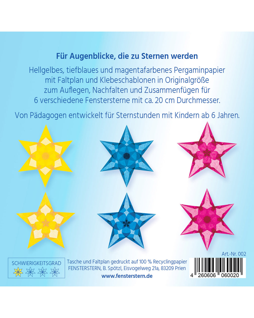 Folding set stars easy - magenta