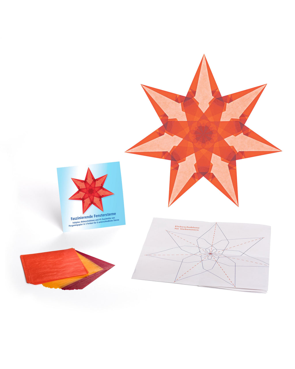 Folding set stars average - carmine red