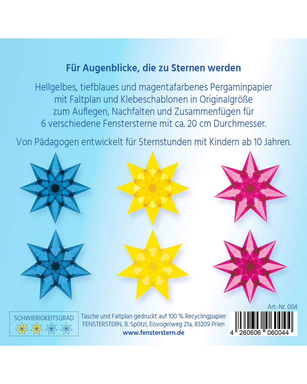 Folding set stars average - light yellow