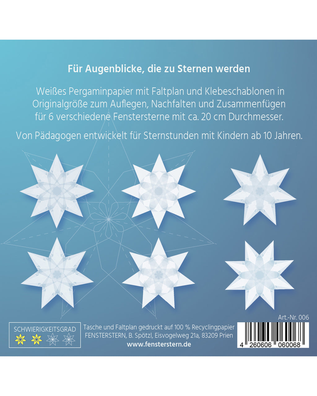 Folding set stars average - white