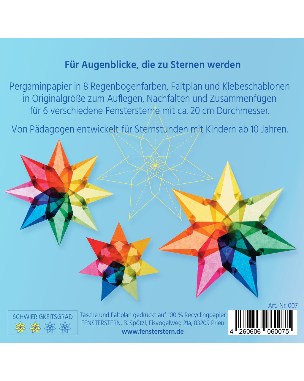 Folding set stars average - rainbow colours