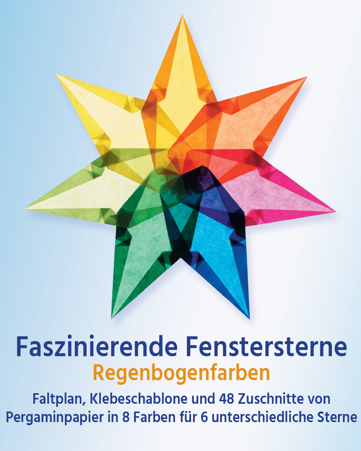 Folding set stars average - rainbow colours