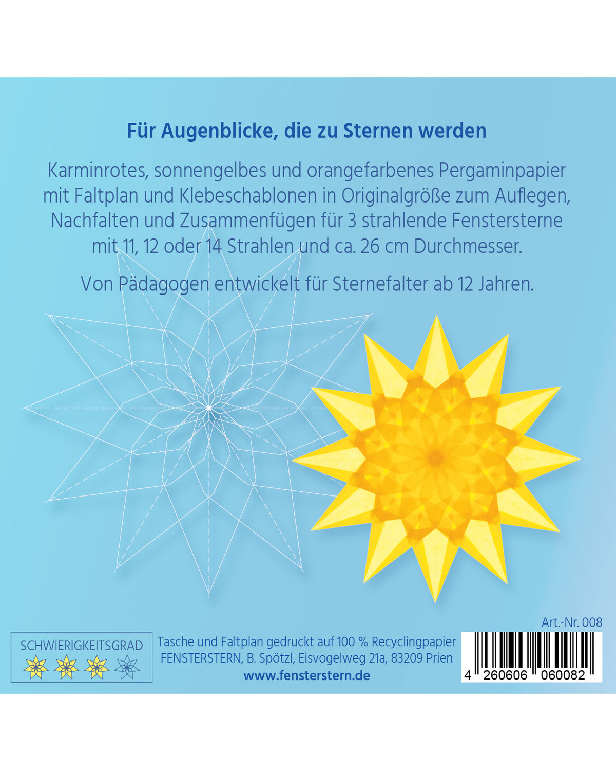 Folding set stars difficult - golden yellow