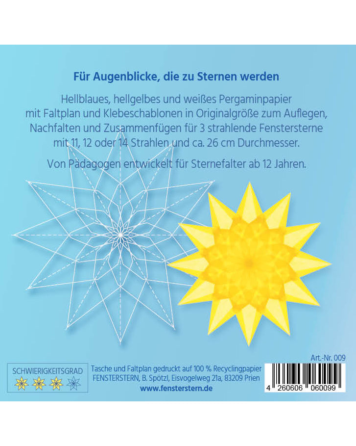 Folding set stars difficult - light blue 