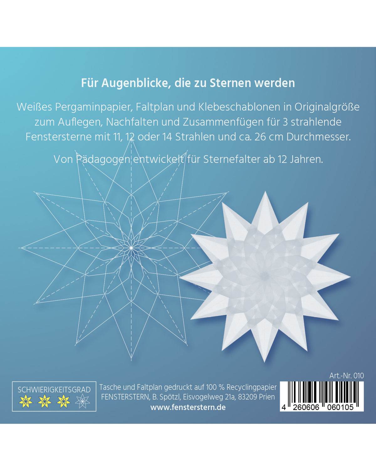 Folding set stars difficult - white