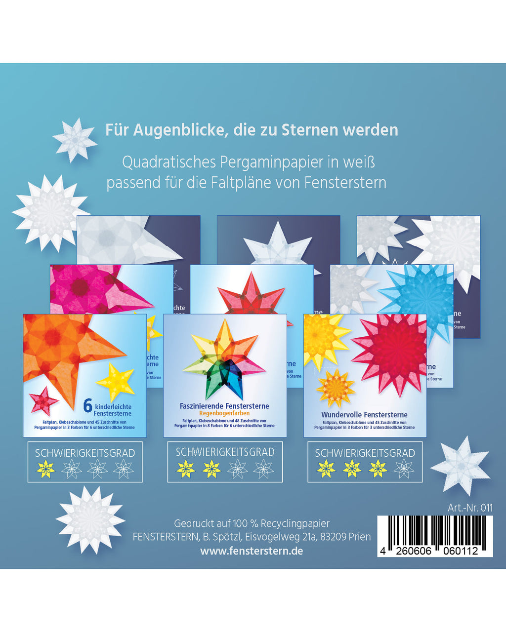 Folding set stars kite paper - white