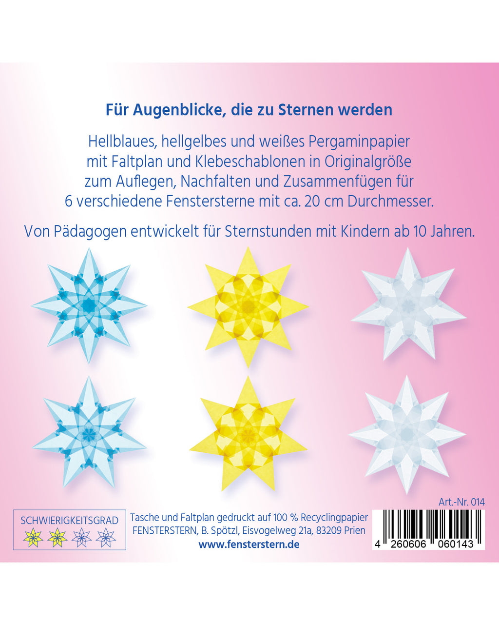 Folding set stars average - light blue