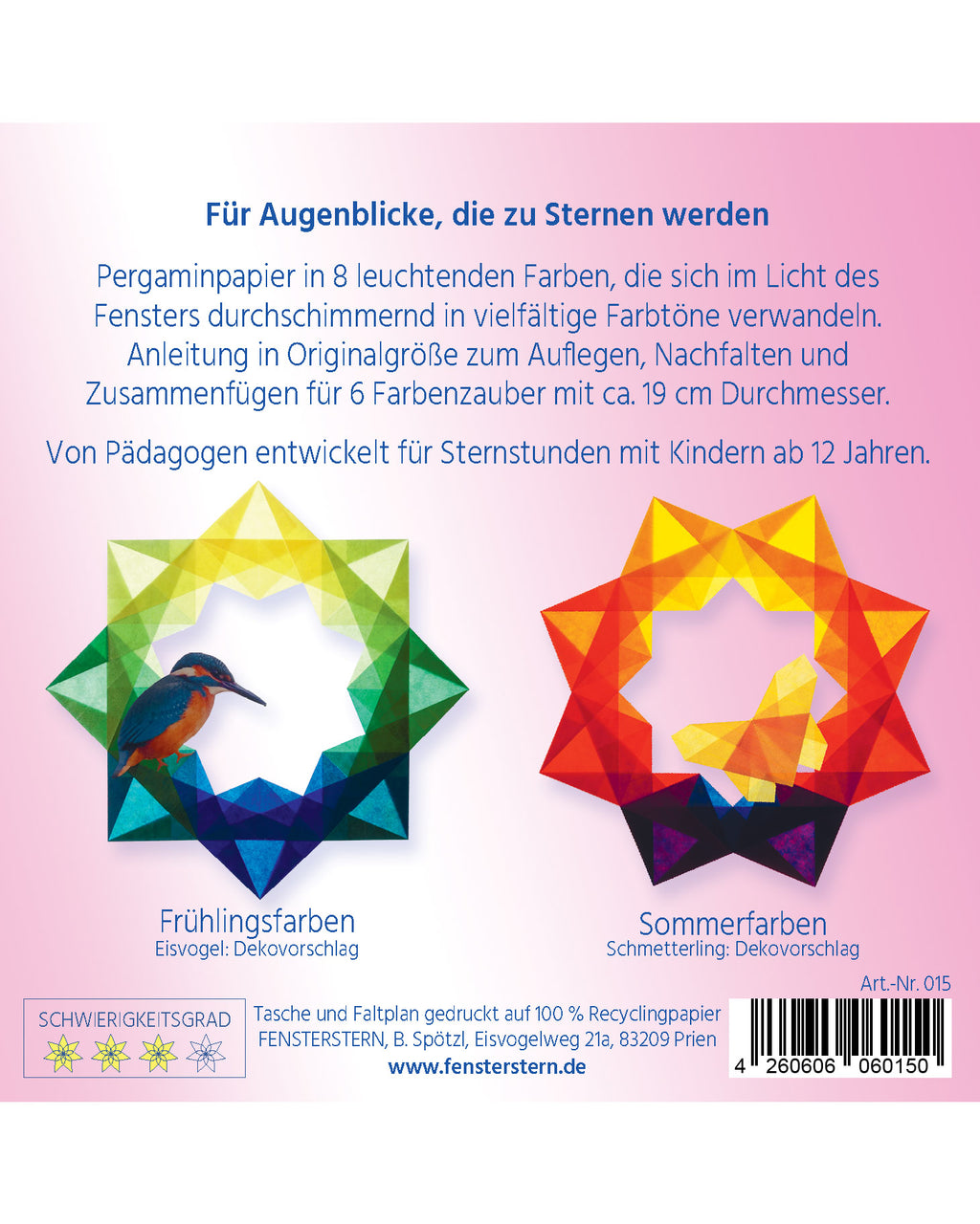 Folding set stars difficult - rainbow colours 
