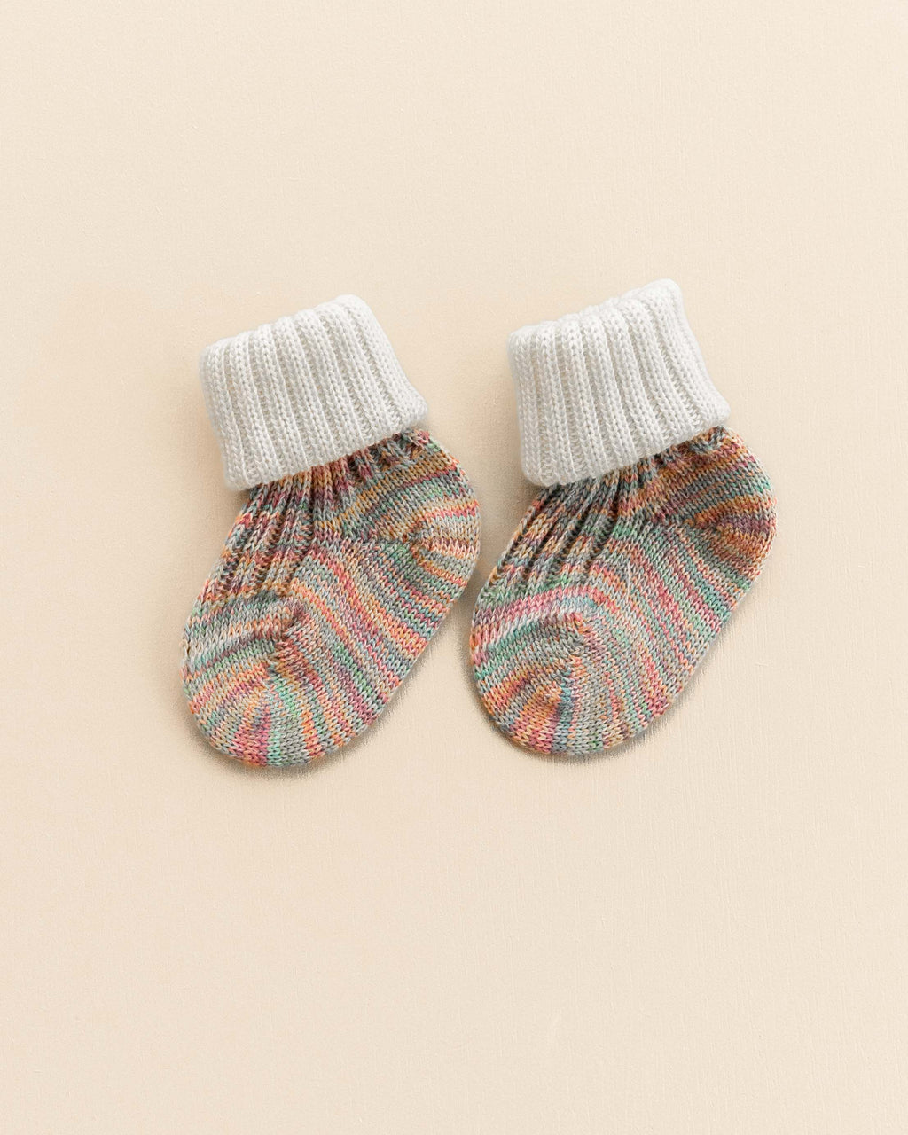 Baby socks wool and cotton - natural/multicolor