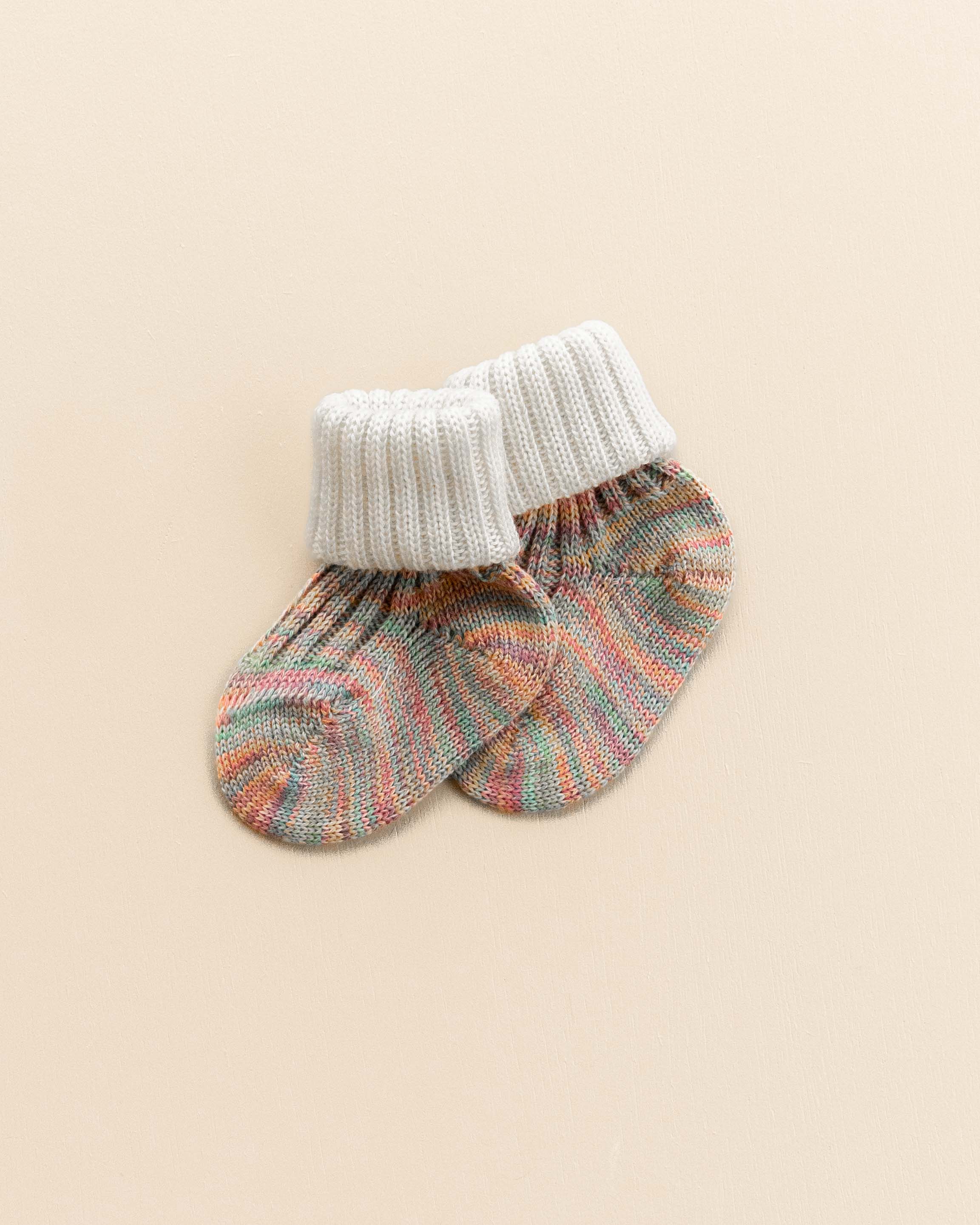 Baby socks wool and cotton - natural/multicolor