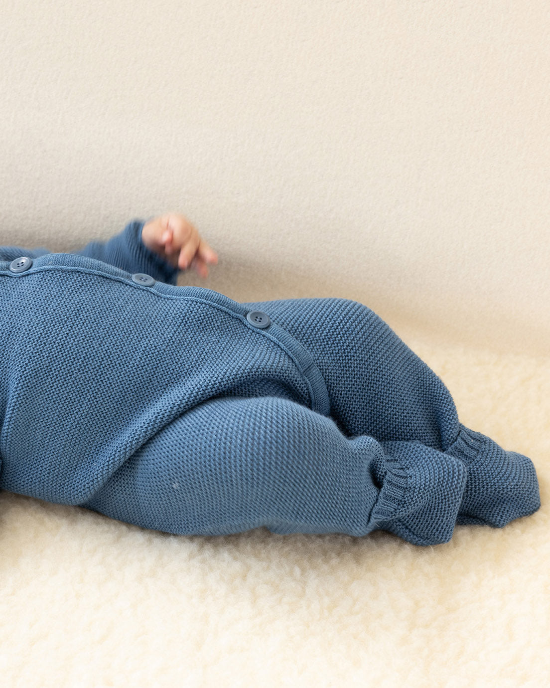 Merino wool knitted overall - dove blue