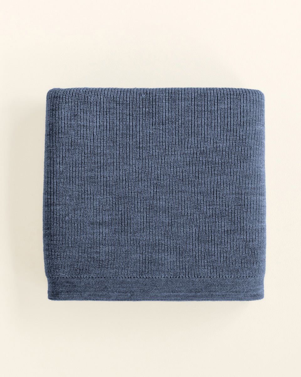 Merino wool blanket Felix - denim