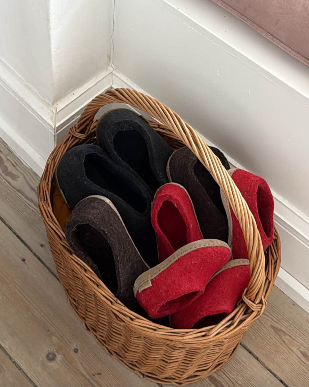 Children's slippers wool - red