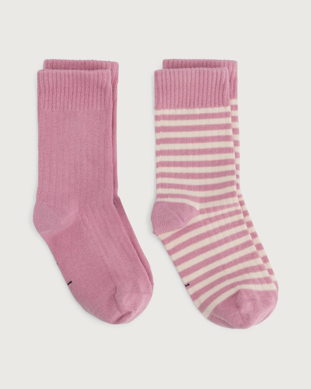 Kids ribbed socks - 2 pack - bubblegum/cream