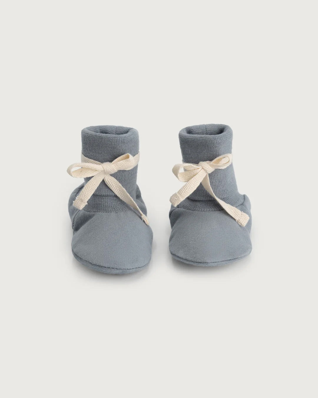 Baby ribbed booties - stone gray 