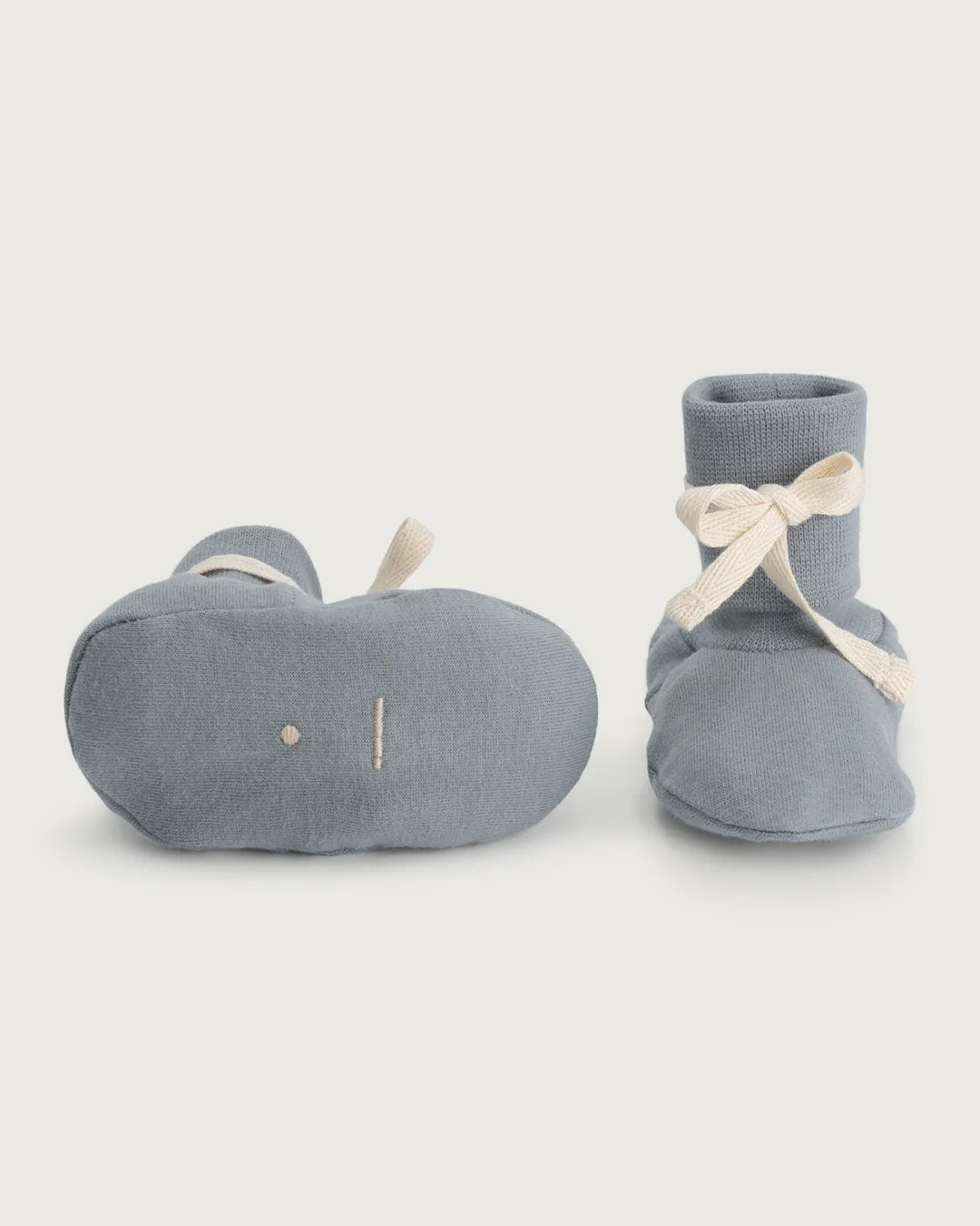 Baby ribbed booties - stone gray 