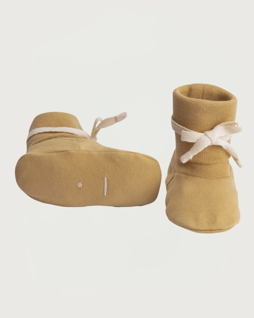 Baby ribbed booties - cookie 