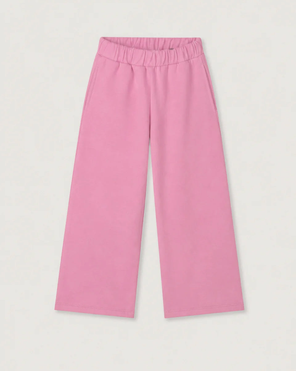 Wide children's pants with slit - bubblegum