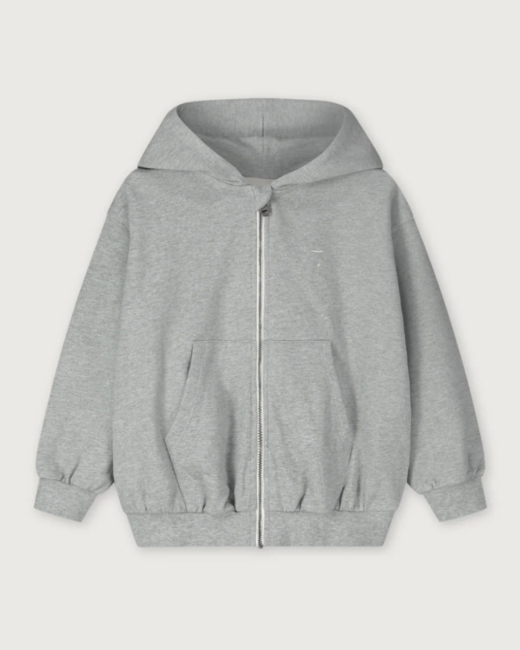 Children's cardigan with hoodie - gray melange 