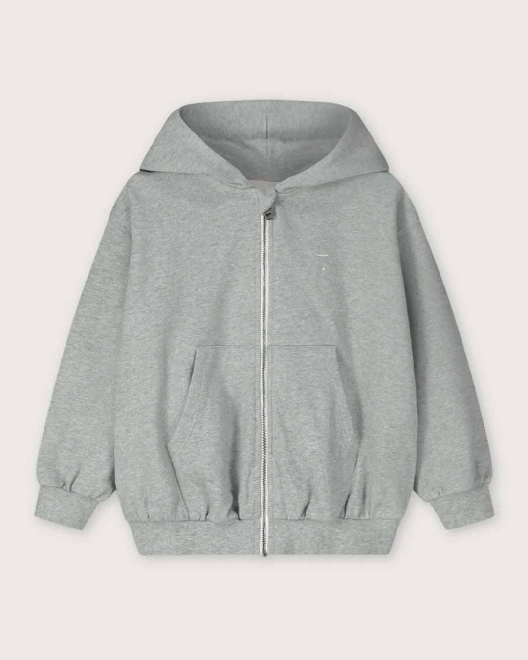 Children's cardigan with hoodie - gray melange 