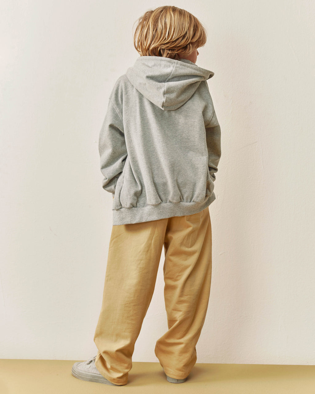 Children's cardigan with hoodie - gray melange 