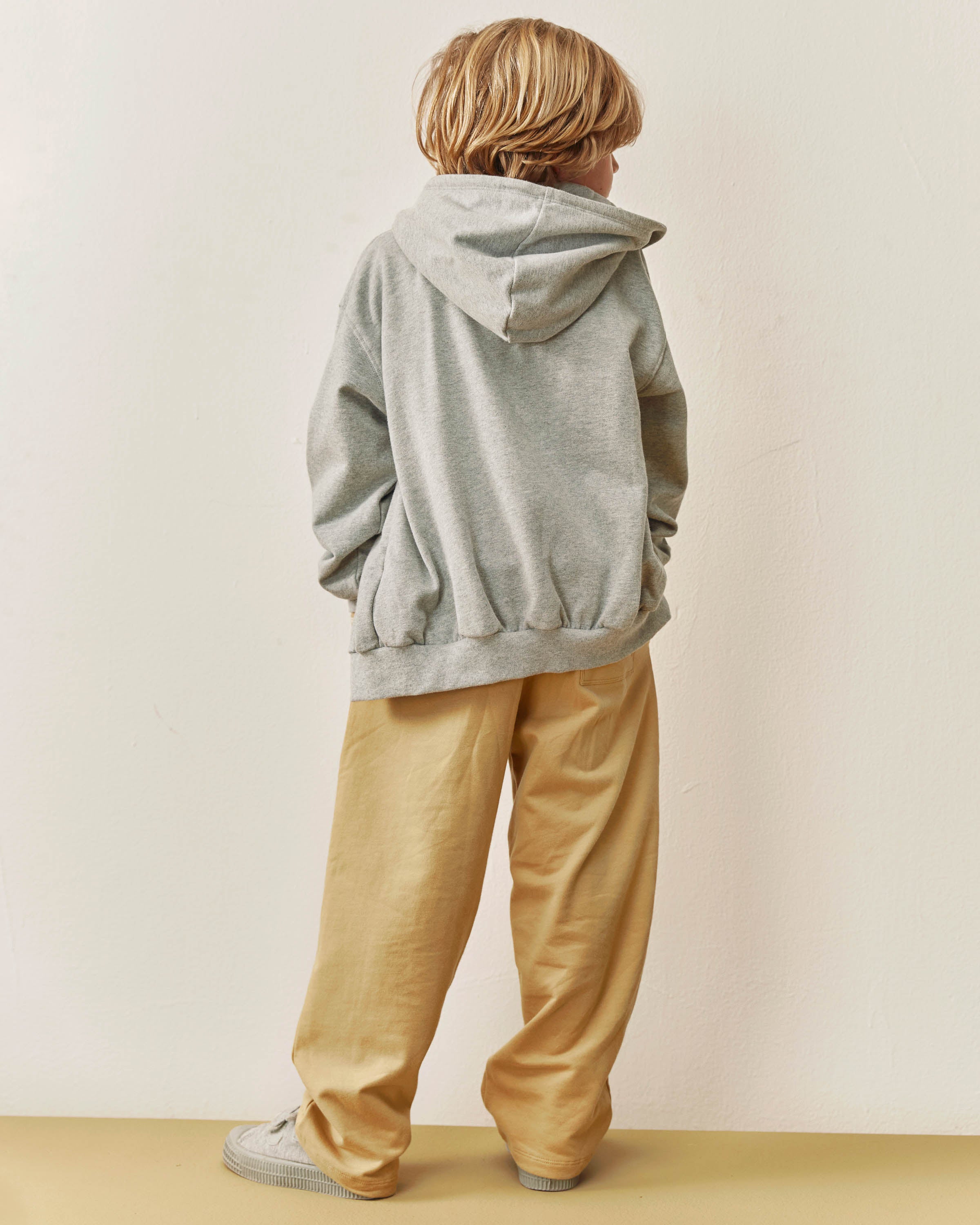 Children's cardigan with hoodie - gray melange 