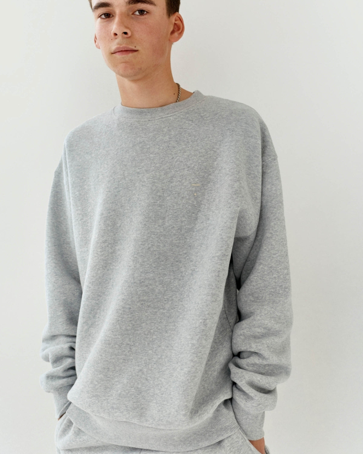 Oversized sweater unisex - grey melange