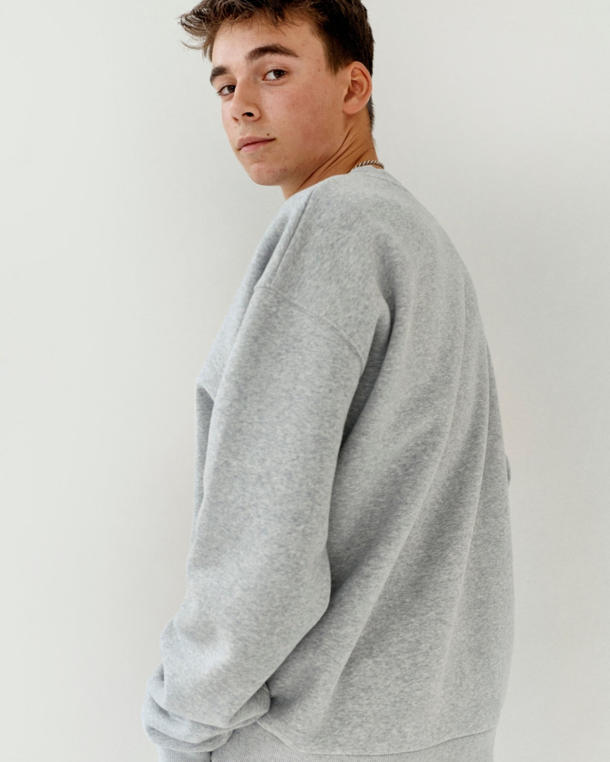 Oversized sweater unisex - grey melange