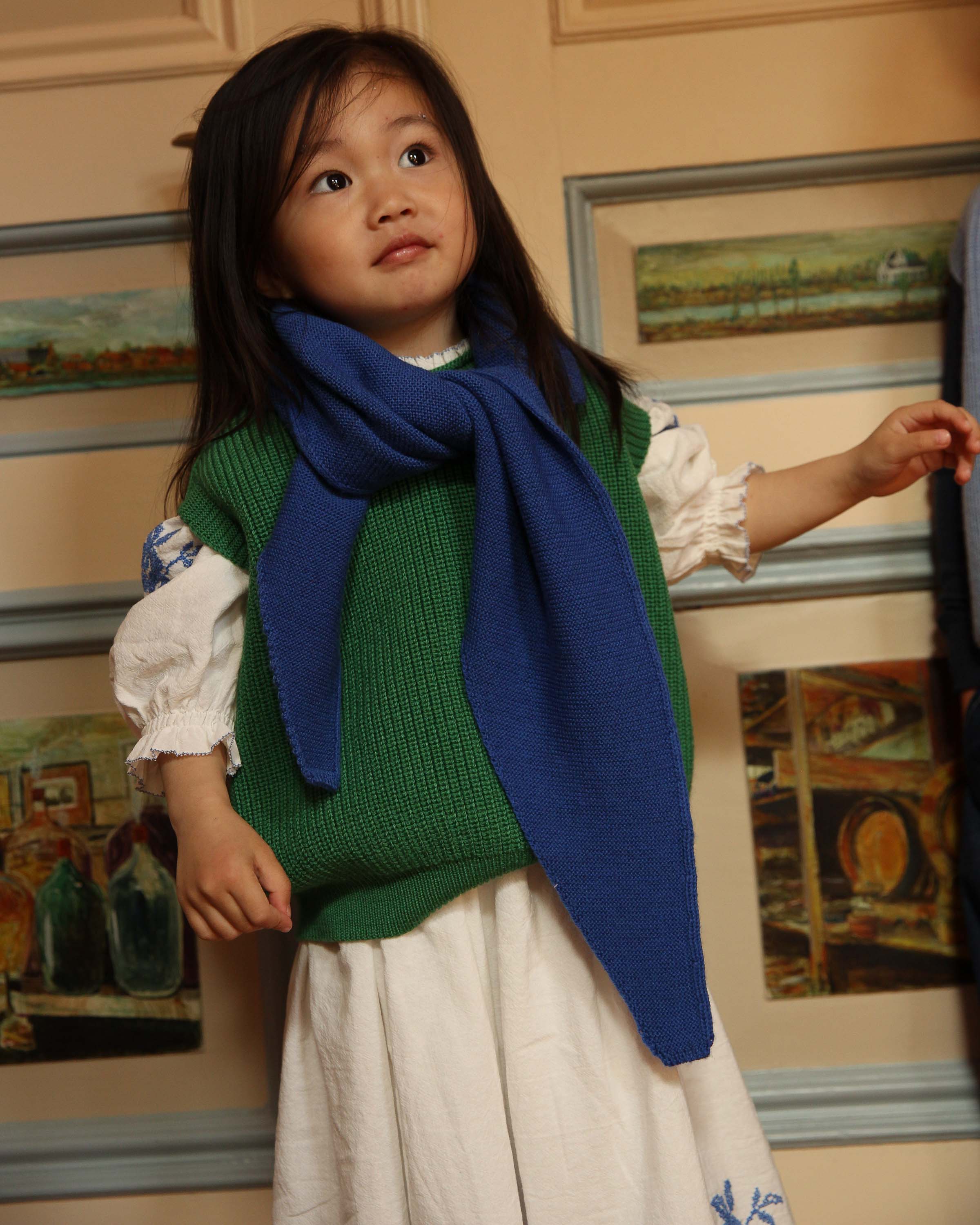 Soft wool scarf Josephina - cobalt blue 