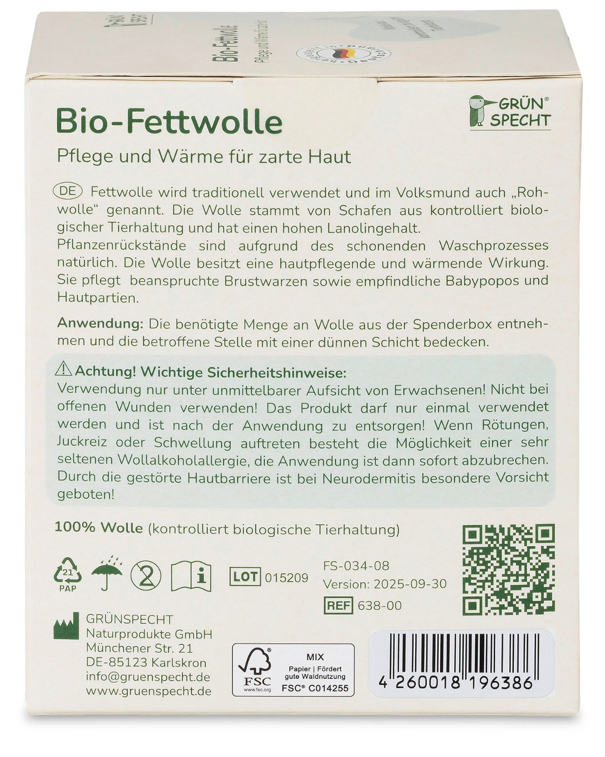 Organic Wool Fleece (50 grams)