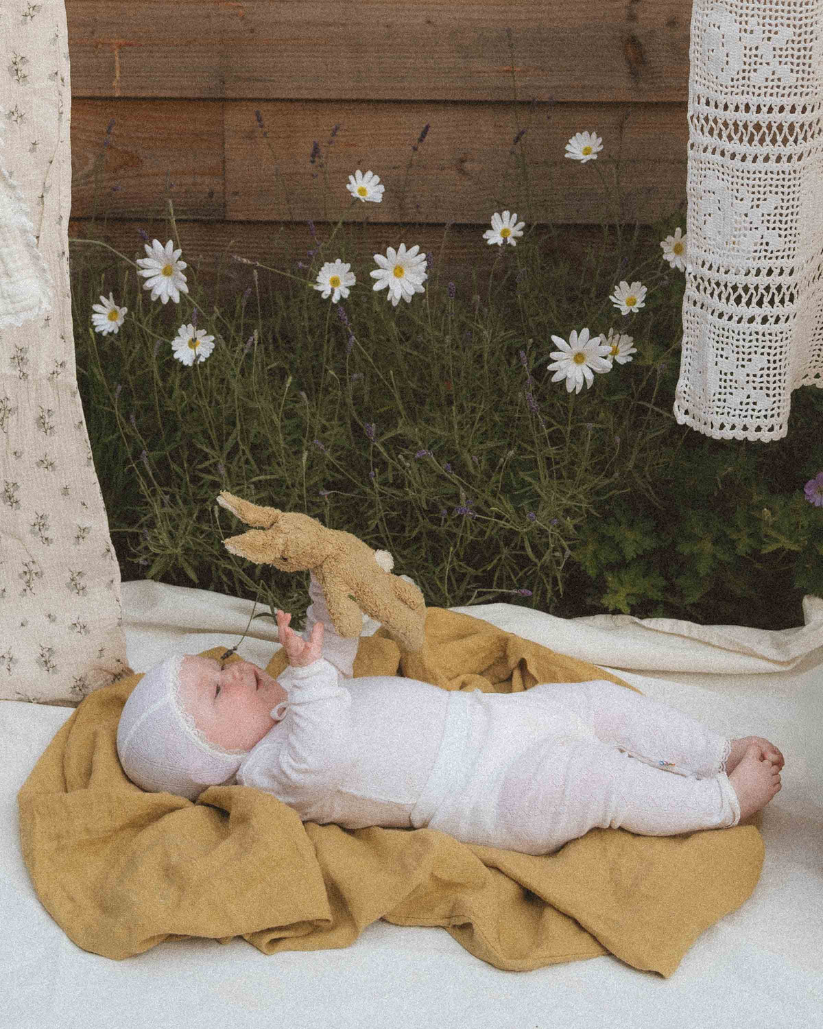 Baby legging wool/silk - natural