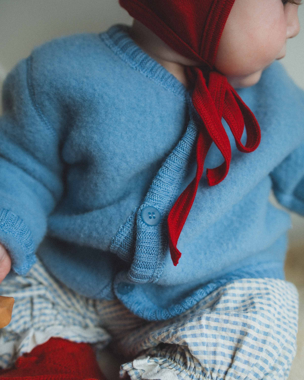 Wool fleece cardigan - blue