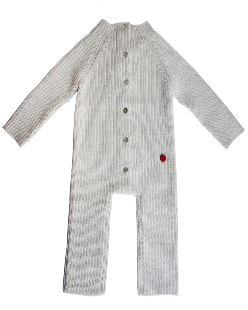 Baby jumpsuit made of alpaca - ivory