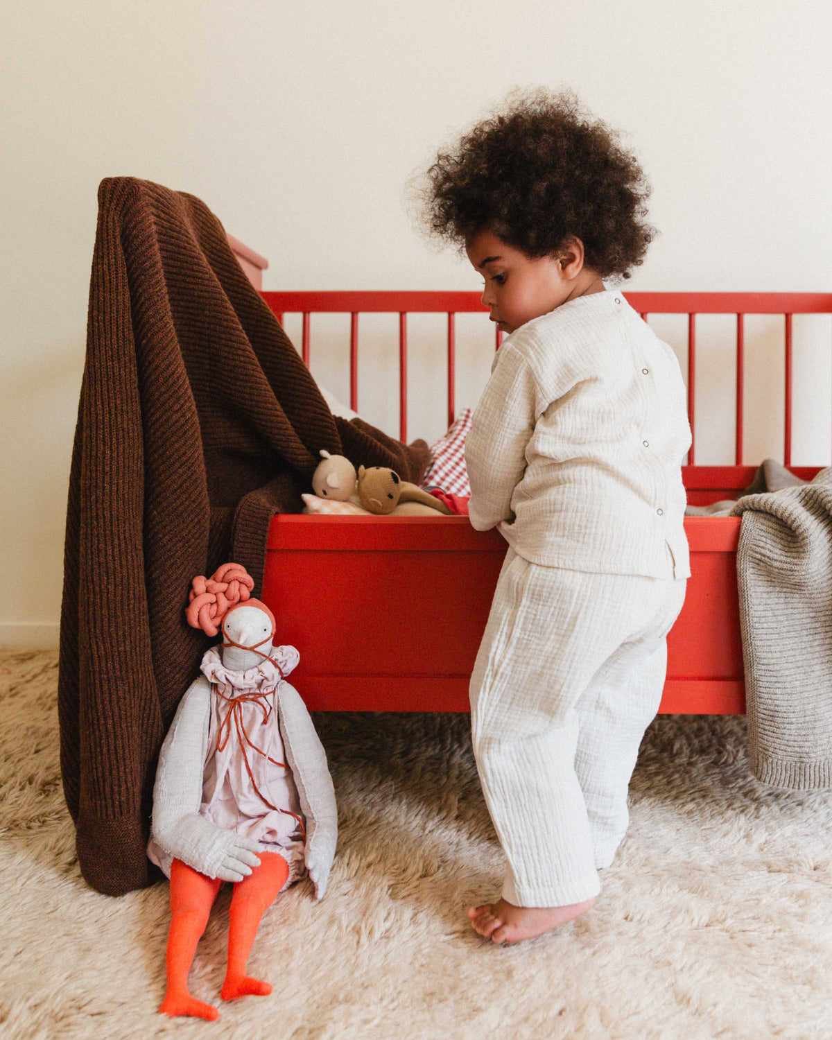 Crib blanket Gaston - dark brown