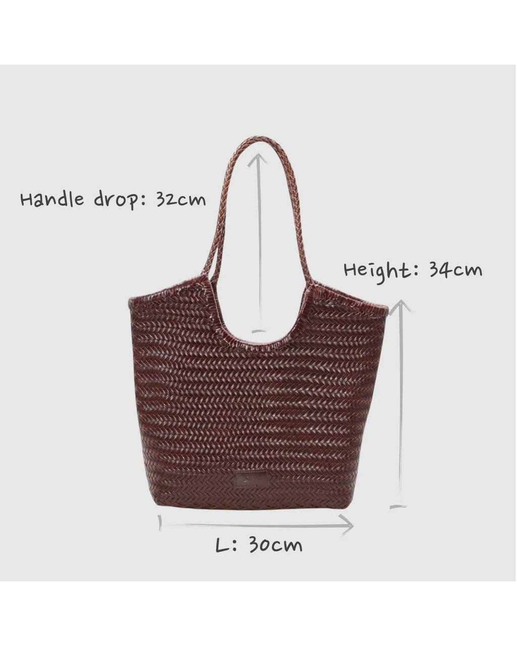 Hand-woven leather bag Liv - coffee