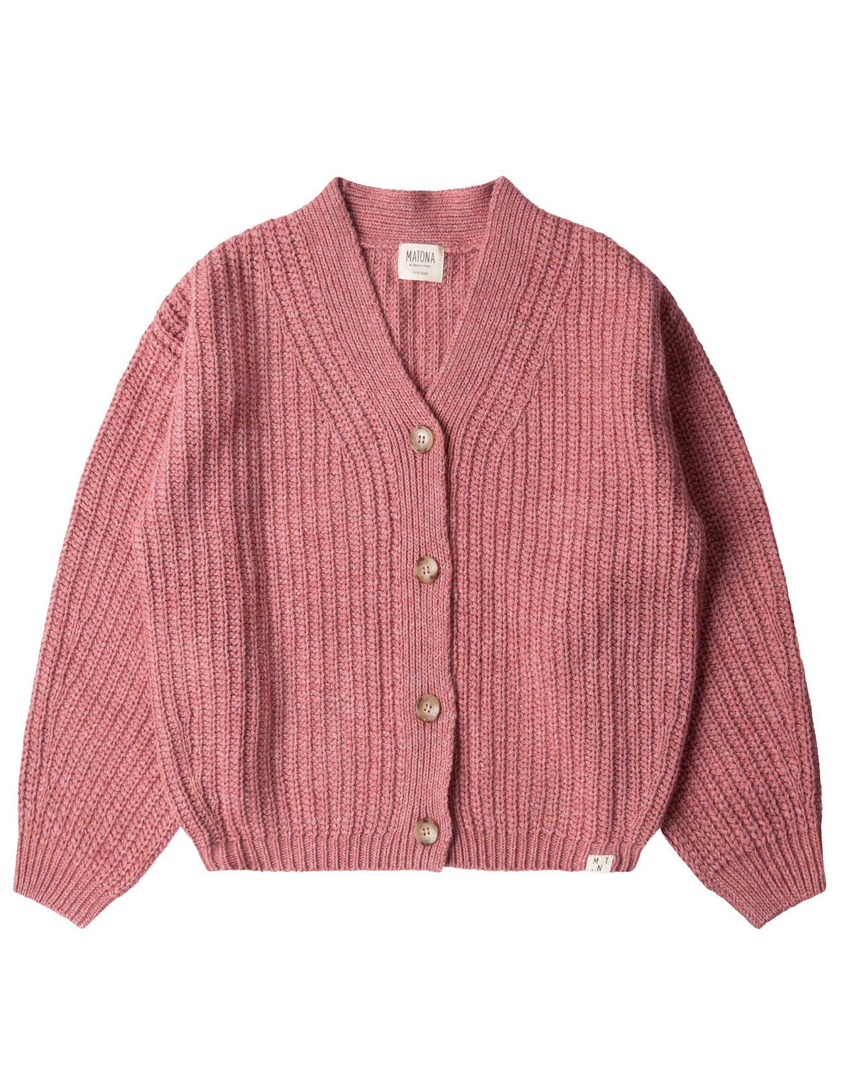 Children's V-neck cardigan - rose 