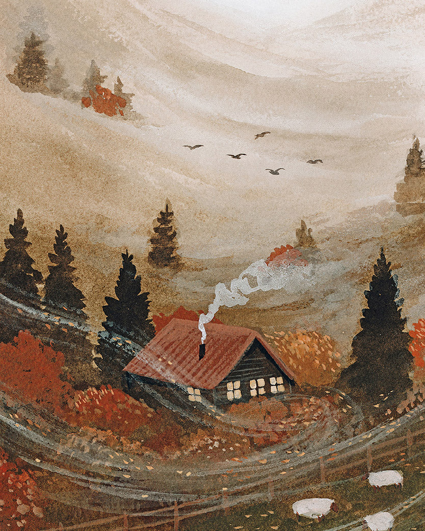 Single card - October cottage