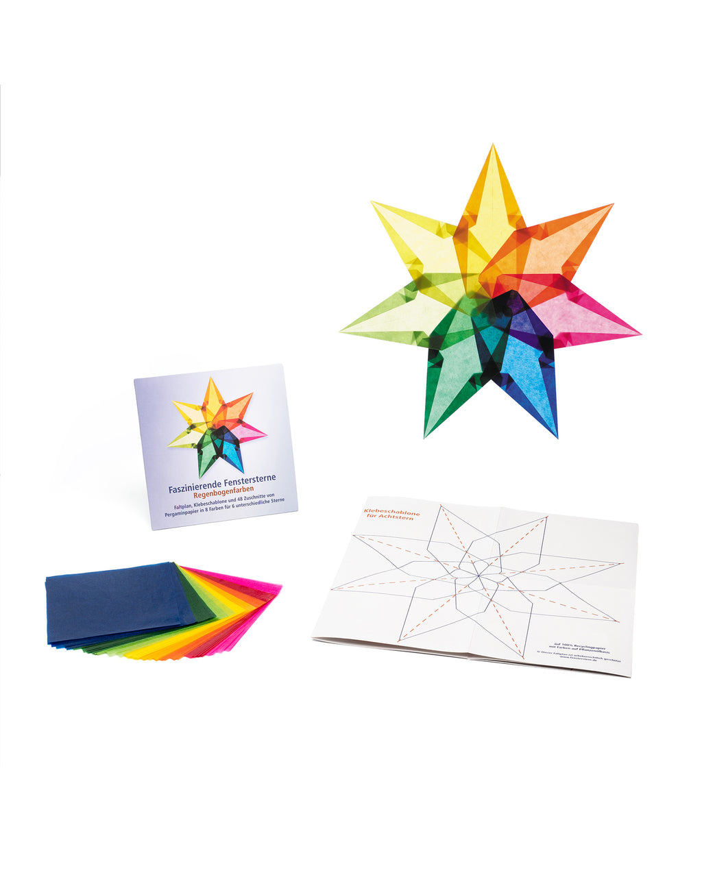 Folding set stars average - rainbow colours