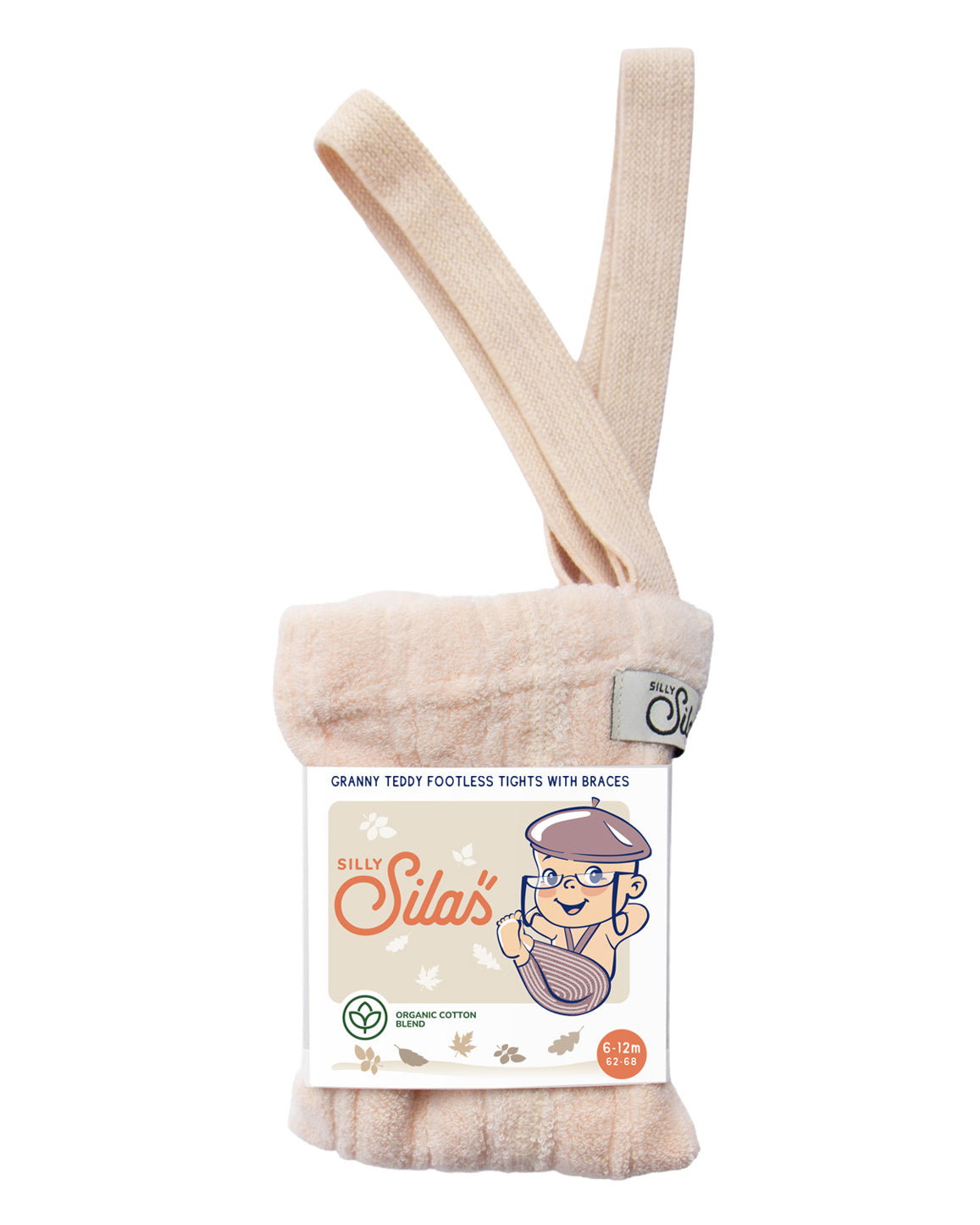 footless granny teddy tights - silky peach