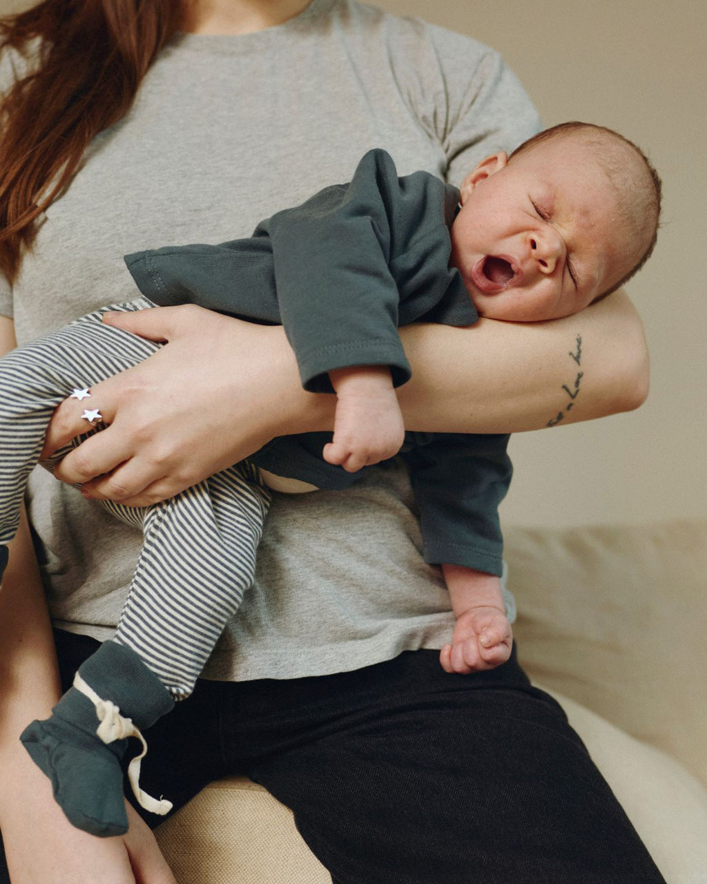 Baby raglan vest - blue gray