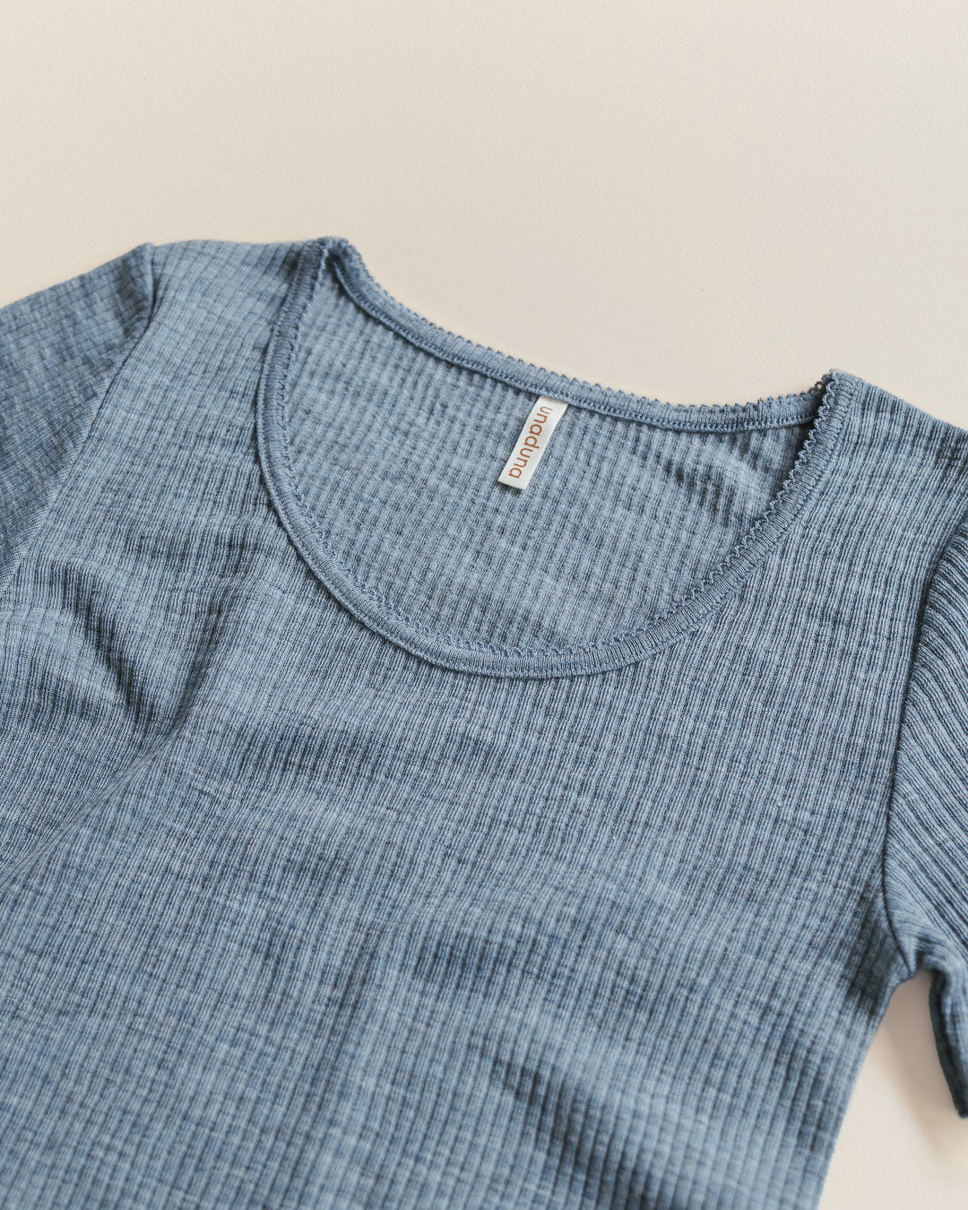 Women's shirt short sleeves of wool rib - nila